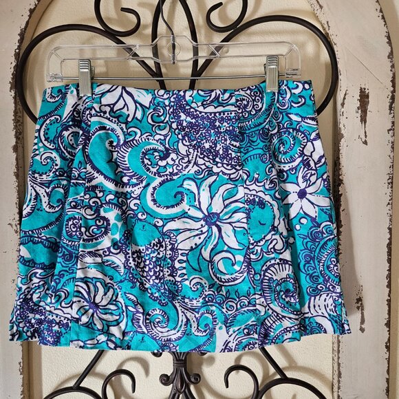 Lilly Pulitzer Teal /white Womens Skort size 4 - Picture 2 of 7